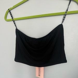 MISSGUIDED Black tube top cropped